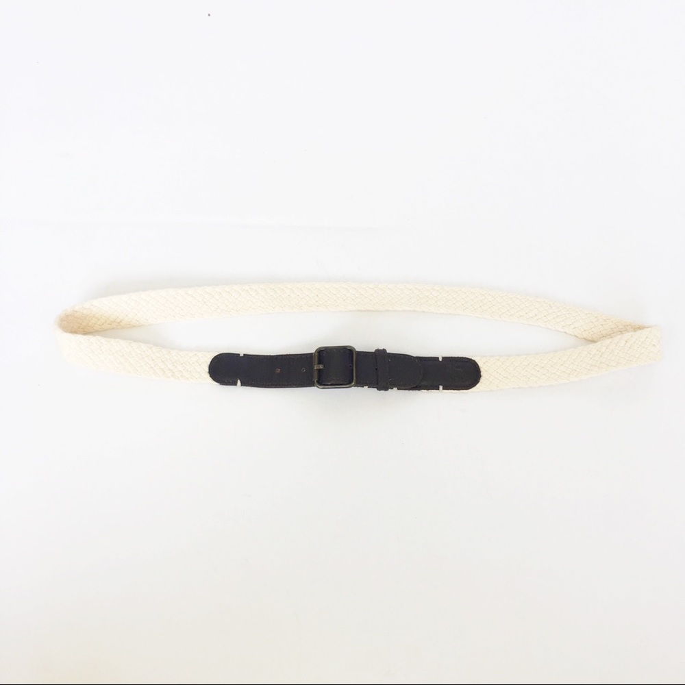 Abercrombie woven & brown leather detail belt XL